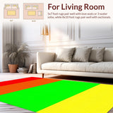 Ultra Soft Area Rug, Non Slip, Stain Resistant, Washable Area Rugs for Living Room, Bedroom, Engaging Circular Lettered Artwork(Red)