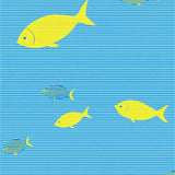 Bright Nautical Theme with Fish Design(Blue)