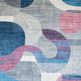 Ultra Soft Area Rug, Non Slip, Stain Resistant, Washable Area Rugs for Living Room, Bedroom, Trendy Minimalist Abstract Palette(Gray)