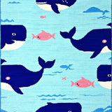 Ultra Soft Area Rug, Non Slip, Stain Resistant, Washable Area Rugs for Living Room, Bedroom, Joyful Underwater Adventure Pattern(Blue)