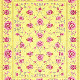 Ultra Soft Area Rug, Non Slip, Stain Resistant, Washable Area Rugs for Living Room, Bedroom, Lively Tropical Bloom Design(Yellow)