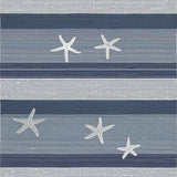 Ultra Soft Area Rug, Non Slip, Stain Resistant, Washable Area Rugs for Living Room, Bedroom, Whimsical Starfish and Stripes Fusion(Blue)