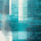 Ultra Soft Area Rug, Non Slip, Stain Resistant, Washable Area Rugs for Living Room, Bedroom, Modern Round Area Rug with Striking Teal Ombre and Geometric Elements(Blue)
