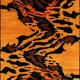 Ultra Soft Area Rug, Non Slip, Stain Resistant, Washable Area Rugs for Living Room, Bedroom, Striking Exotic Tiger Skin Motif(Brown)