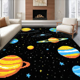 Ultra Soft Area Rug, Non Slip, Stain Resistant, Washable Area Rugs for Living Room, Bedroom, Celestial Whimsical Galaxy Scene(Orange)