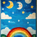 Ultra Soft Area Rug, Non Slip, Stain Resistant, Washable Area Rugs for Living Room, Bedroom, Celestial High Pile Kids Bedroom Carpet(Blue)