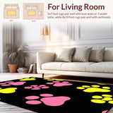 Ultra Soft Area Rug, Non Slip, Stain Resistant, Washable Area Rugs for Living Room, Bedroom, Fun Loving Doggie Bone Theme(Pink)