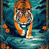 Ultra Soft Area Rug, Non Slip, Stain Resistant, Washable Area Rugs for Living Room, Bedroom, Unique Colorful Jungle Inspired Runner(Orange)