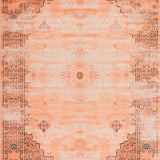 Ultra Soft Area Rug, Non Slip, Stain Resistant, Washable Area Rugs for Living Room, Bedroom, Rustic Vintage Tiled Design(Orange)