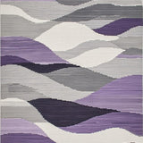 Ultra Soft Area Rug, Non Slip, Stain Resistant, Washable Area Rugs for Living Room, Bedroom, Contemporary Artistic Swirl Design(Purple)