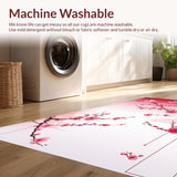 Ultra Soft Area Rug, Non Slip, Stain Resistant, Washable Area Rugs for Living Room, Bedroom, Pastel Gradient Blossom Pattern(Red)