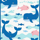 Ultra Soft Area Rug, Non Slip, Stain Resistant, Washable Area Rugs for Living Room, Bedroom, Adorable Sea Animal Decor Theme(Blue)
