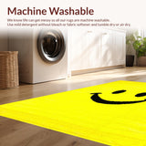 Ultra Soft Area Rug, Non Slip, Stain Resistant, Washable Area Rugs for Living Room, Bedroom, Cheerful Abstract Expression Style(Yellow)