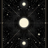 Ultra Soft Area Rug, Non Slip, Stain Resistant, Washable Area Rugs for Living Room, Bedroom, Ethereal Gothic Cosmos Design(Black)
