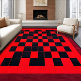 Ultra Soft Area Rug, Non Slip, Stain Resistant, Washable Area Rugs for Living Room, Bedroom, Dynamic Minimalist Patterned Surface(Red)