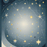 Ultra Soft Area Rug, Non Slip, Stain Resistant, Washable Area Rugs for Living Room, Bedroom, Whimsical Celestial Starburst Design(Blue)