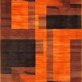 Ultra Soft Area Rug, Non Slip, Stain Resistant, Washable Area Rugs for Living Room, Bedroom, Dynamic Modern Optical Design(Orange)