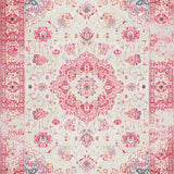Ultra Soft Area Rug, Non Slip, Stain Resistant, Washable Area Rugs for Living Room, Bedroom, Rustic Antique Geometric Touch(Pink)