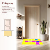 Ultra Soft Area Rug, Non Slip, Stain Resistant, Washable Area Rugs for Living Room, Bedroom, Artful Kid-Friendly Decorative Experience(Yellow)