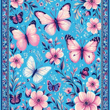 Charming Blue Botanical Print(Blue)