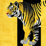 Ultra Soft Area Rug, Non Slip, Stain Resistant, Washable Area Rugs for Living Room, Bedroom, Striking Ethnic Tiger Print Aesthetic(Gold)