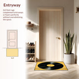 Ultra Soft Area Rug, Non Slip, Stain Resistant, Washable Area Rugs for Living Room, Bedroom, Contemporary Black and Yellow Design(Black)