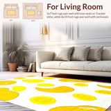Ultra Soft Area Rug, Non Slip, Stain Resistant, Washable Area Rugs for Living Room, Bedroom, Adorable Egg Motif Design(Yellow)