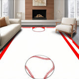 Ultra Soft Area Rug, Non Slip, Stain Resistant, Washable Area Rugs for Living Room, Bedroom, Vibrant Retro Athletic Pattern Design(White)