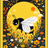Ultra Soft Area Rug, Non Slip, Stain Resistant, Washable Area Rugs for Living Room, Bedroom, Bright Cheerful Pollinator Theme(Yellow)