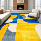 Ultra Soft Area Rug, Non Slip, Stain Resistant, Washable Area Rugs for Living Room, Bedroom, Stylish Geometric Linear Arrangement(Yellow)