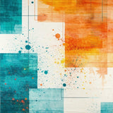 Ultra Soft Area Rug, Non Slip, Stain Resistant, Washable Area Rugs for Living Room, Bedroom, Eclectic Aqua and Coral Pattern(Orange)