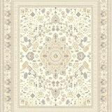 Beige Indoor Elegant Geometric Medallion(Beige)