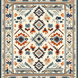 Ultra Soft Area Rug, Non Slip, Stain Resistant, Washable Area Rugs for Living Room, Bedroom, Serene Neutral Diamond Weave(Beige)