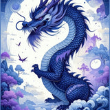 Ultra Soft Area Rug, Non Slip, Stain Resistant, Washable Area Rugs for Living Room, Bedroom, Striking Dragon Graphic Composition(Blue)