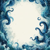 Ultra Soft Area Rug, Non Slip, Stain Resistant, Washable Area Rugs for Living Room, Bedroom, Fouiunler Octopus Maze Rug Runner Surreal Whale Illusion Ocean Graphic(Blue)