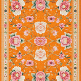 Ultra Soft Area Rug, Non Slip, Stain Resistant, Washable Area Rugs for Living Room, Bedroom, Transitional Colorful Petal Arrangement(Orange)