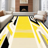 Ultra Soft Area Rug, Non Slip, Stain Resistant, Washable Area Rugs for Living Room, Bedroom, Sophisticated Cream and Black Contrast(Yellow)