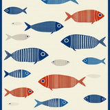Rustic Beige Geometric Fish Theme(Beige)
