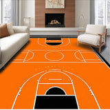 Ultra Soft Area Rug, Non Slip, Stain Resistant, Washable Area Rugs for Living Room, Bedroom, Vibrant Circular Basketball Motif(Orange)