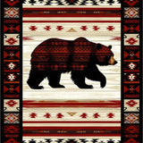 Ultra Soft Area Rug, Non Slip, Stain Resistant, Washable Area Rugs for Living Room, Bedroom, Rustic Wildlife Nature Motif(Red)