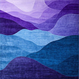 Ultra Soft Area Rug, Non Slip, Stain Resistant, Washable Area Rugs for Living Room, Bedroom, Chic Curved Gradient Waves(Purple)