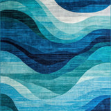 Ultra Soft Area Rug, Non Slip, Stain Resistant, Washable Area Rugs for Living Room, Bedroom, Elegant Textured Modern Aesthetic(Blue)
