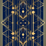 Ultra Soft Area Rug, Non Slip, Stain Resistant, Washable Area Rugs for Living Room, Bedroom, Art Deco Geometric Elegance(Blue)