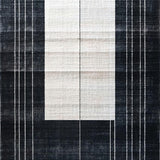 Ultra Soft Area Rug, Non Slip, Stain Resistant, Washable Area Rugs for Living Room, Bedroom, Chic Onyx and Chalk Stripe Floor Rug(Black)