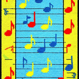 Ultra Soft Area Rug, Non Slip, Stain Resistant, Washable Area Rugs for Living Room, Bedroom, Colorful Child-Friendly Note Design(Blue)