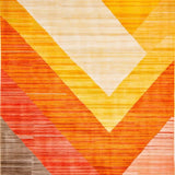 Ultra Soft Area Rug, Non Slip, Stain Resistant, Washable Area Rugs for Living Room, Bedroom, Rustic Textured Sunset Hue Pattern(Yellow)