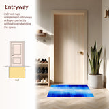 Ultra Soft Area Rug, Non Slip, Stain Resistant, Washable Area Rugs for Living Room, Bedroom, Vibrant Fluid Pattern Play(Blue)