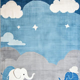 Cute Cloud and Elephant Design(Blue)