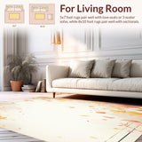 Ultra Soft Area Rug, Non Slip, Stain Resistant, Washable Area Rugs for Living Room, Bedroom, Dreamy Petal Paradise Bath Absorbent Floral(Beige)