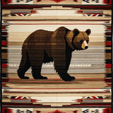 Ultra Soft Area Rug, Non Slip, Stain Resistant, Washable Area Rugs for Living Room, Bedroom, Chic Nature-Inspired Graphic(Brown)